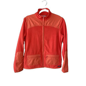 Athleta Fleece Sweater Womens Size Medium Casual Orange Athleisure Zip Gorpcore